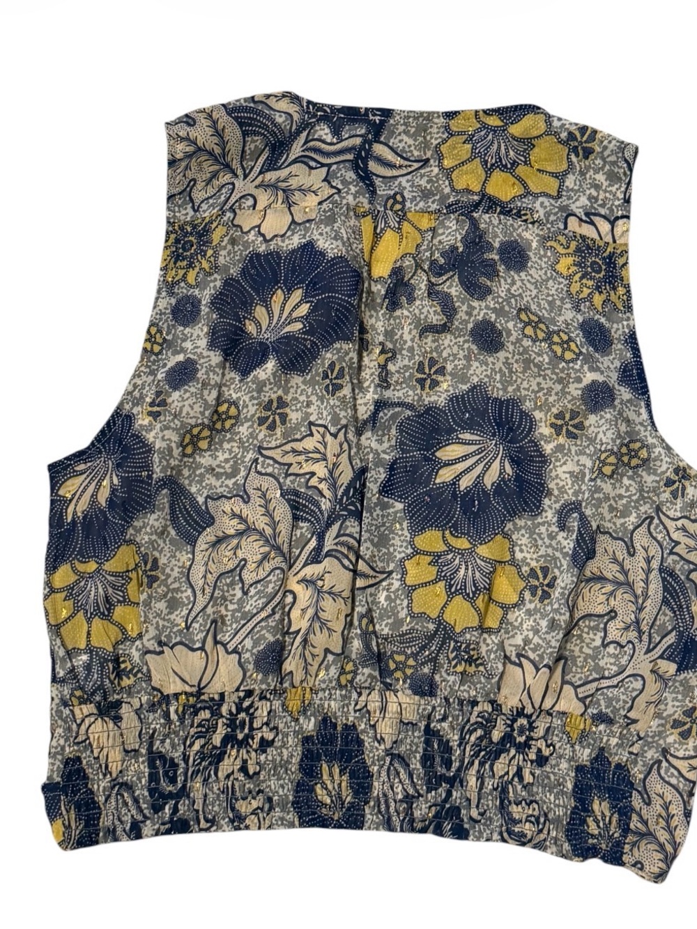 RACHEL Rachel Roy NEW Floral Sleeveless Blouse in Navy, Yellow, Cream